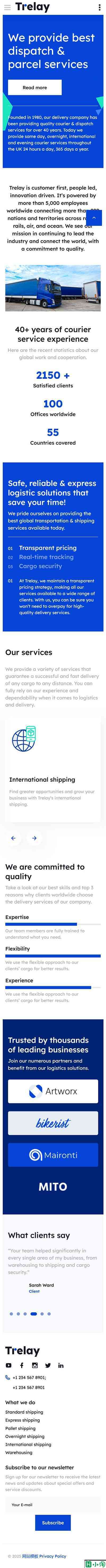 快递物流公司网站模板-手机预览